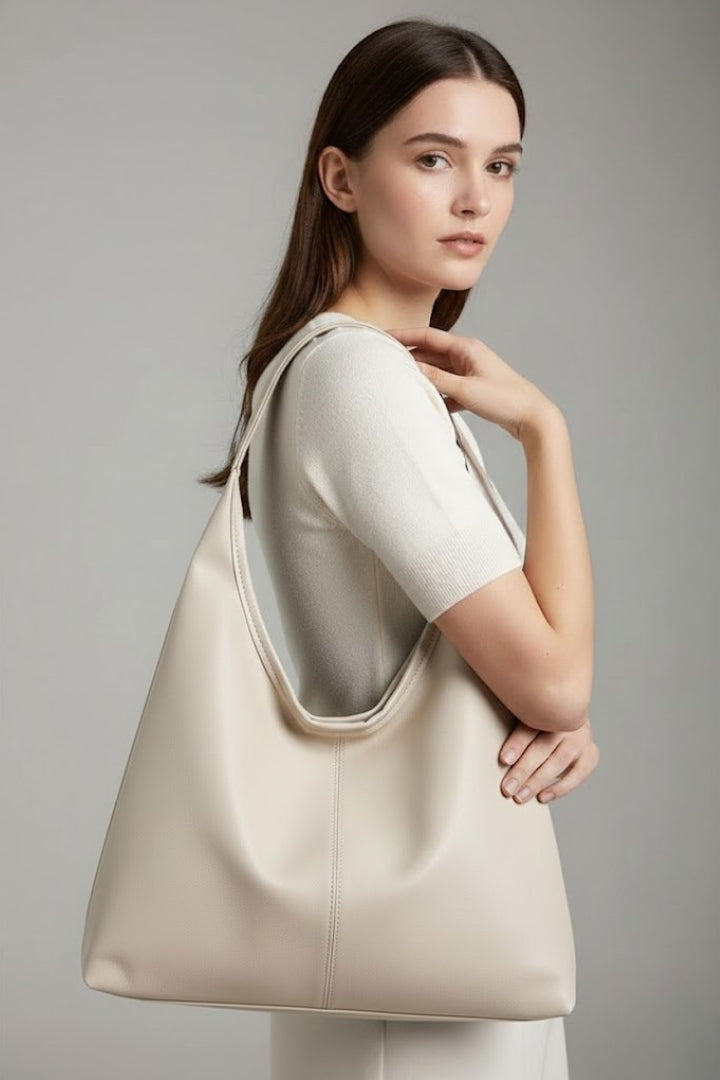 Everyday women's faux leather tote bag with a convenient large inner pocket.