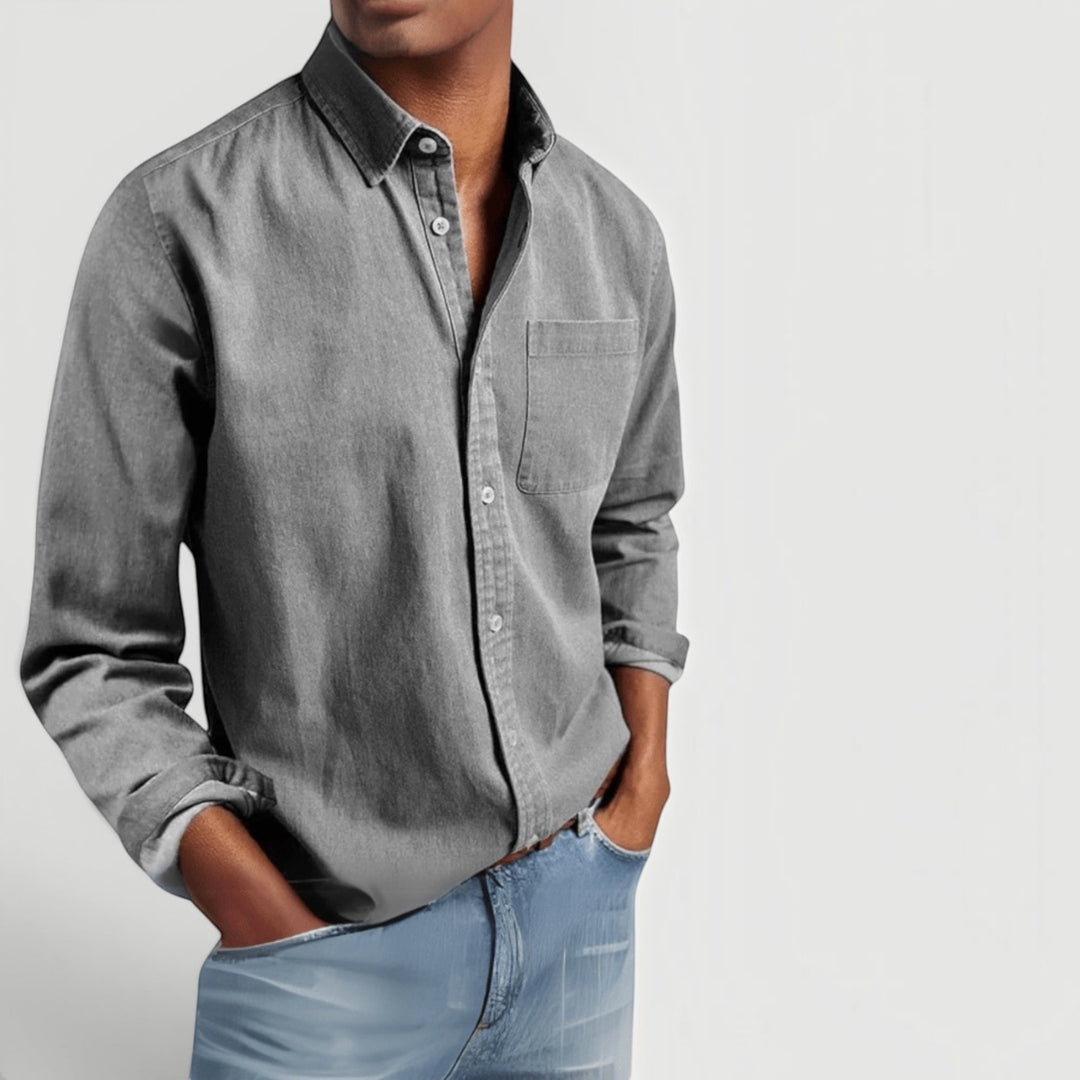 Everyday men's pink oxford shirt, a versatile long sleeve option for smart casual outfits.