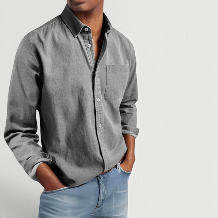 Everyday men's pink oxford shirt, a versatile long sleeve option for smart casual outfits.