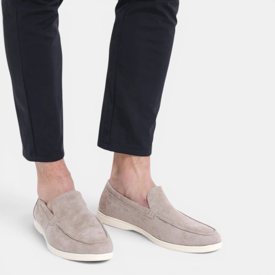 Smart casual men's slip-on loafers in deep brown, offering elegant style & all-day comfort.