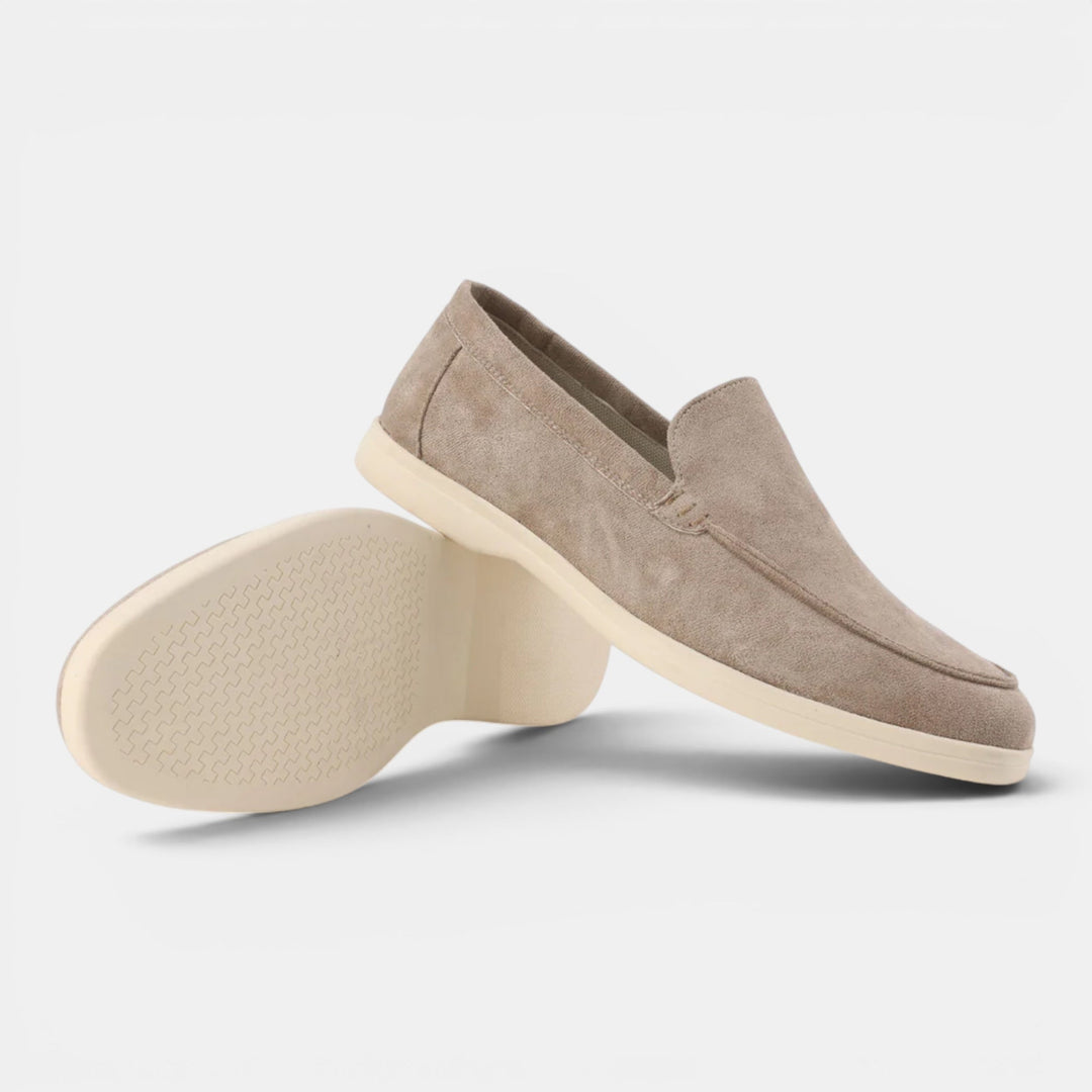 Elegant men's slip-on loafers in a rich burgundy, perfect for adding flair to casual fashion.