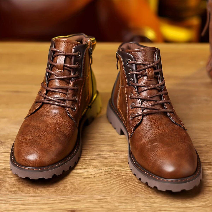 Men's classic zipper dress boots in brown. Effortless style ankle boots for smart casual & formal fashion.
