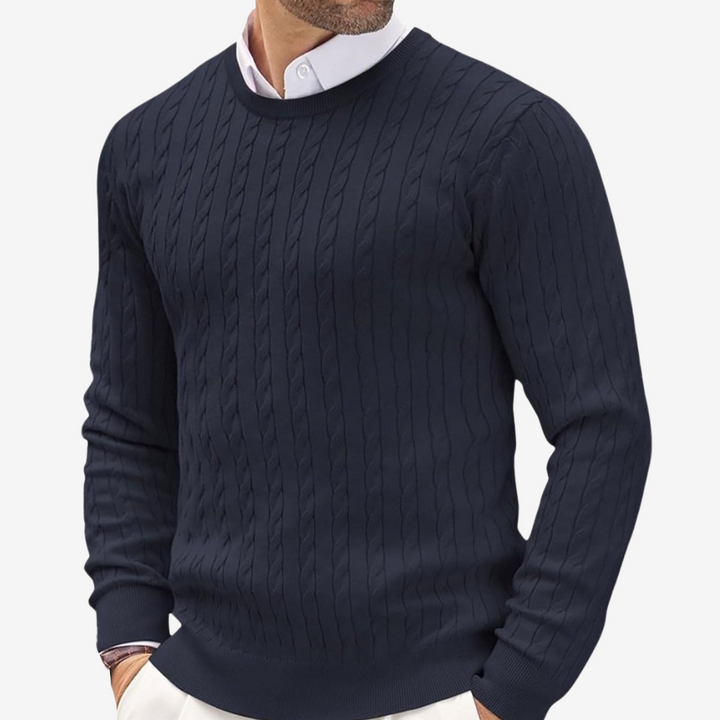 Classic men's knitted pullover sweater, offering ultimate comfort and versatile style for casual or elegant looks.