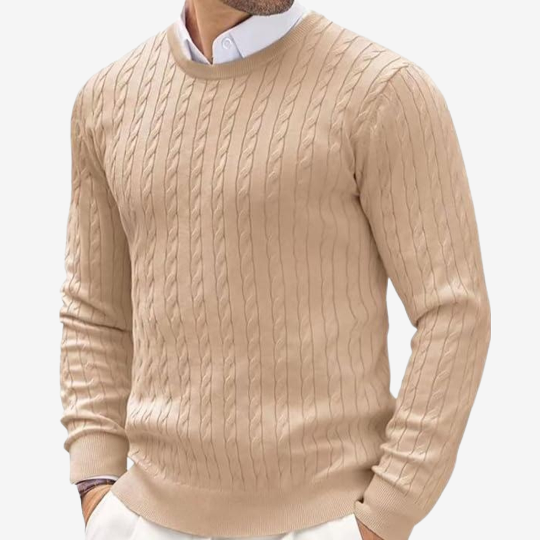 Versatile men's classic knitted pullover sweater, a comfortable and warm staple for modern casual fashion.