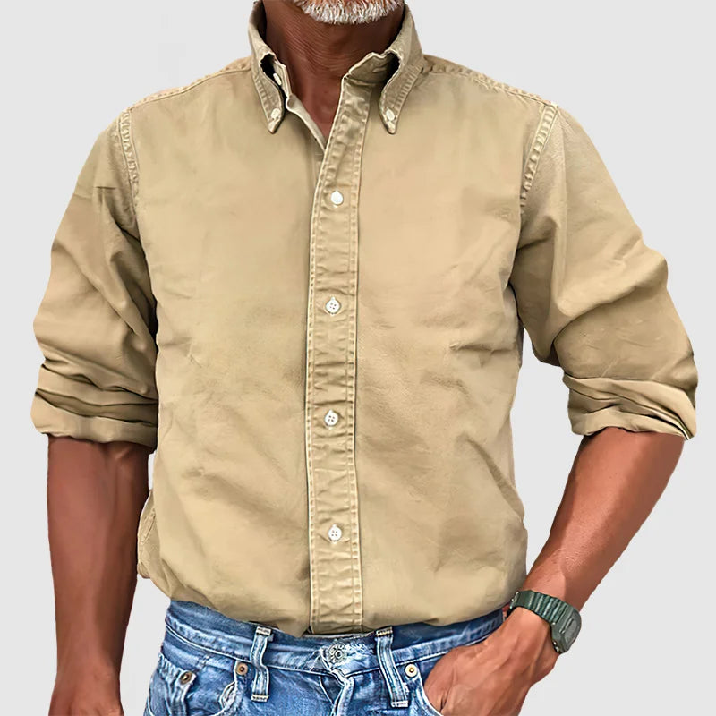 New versatile men's long-sleeve button-down shirt, high quality & stylish.