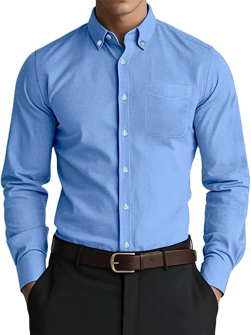 Classic fit men's long-sleeve button-down shirt. Timeless men's casual shirt for everyday wear & versatile fashion.