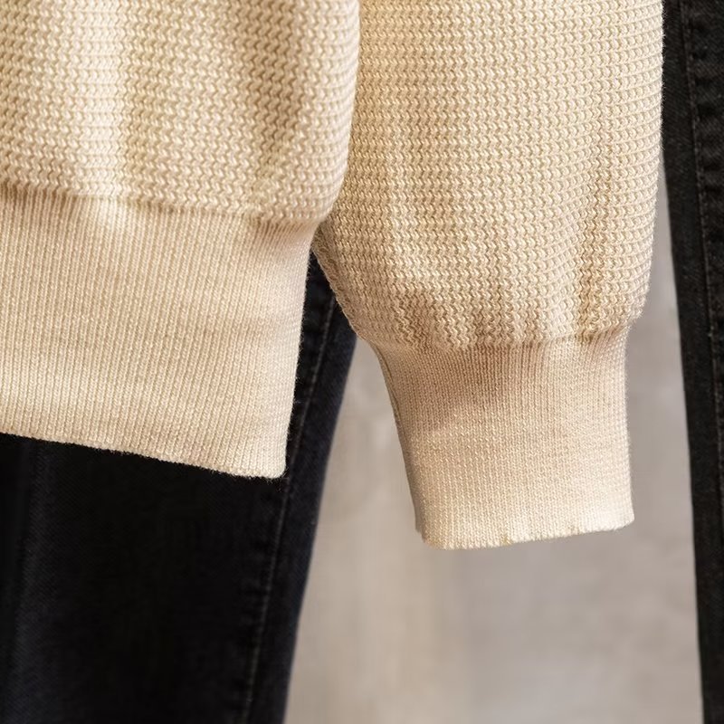 Smart casual men's polo sweater. Comfortable long sleeve knitwear for stylish autumn/winter looks.