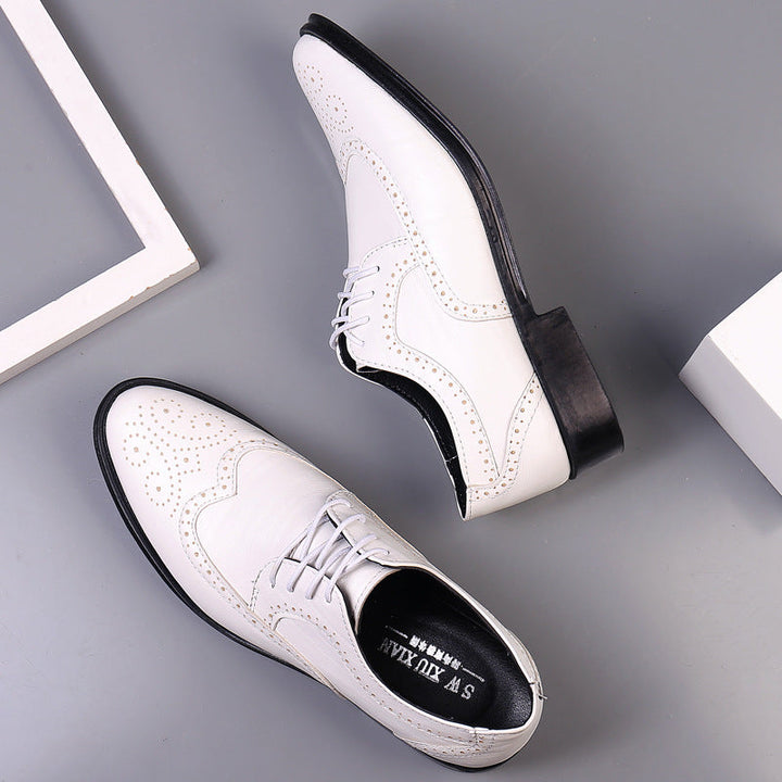Classic men's Oxford brogue dress shoes for formal, business, or smart casual wear. Elegant wingtip footwear.