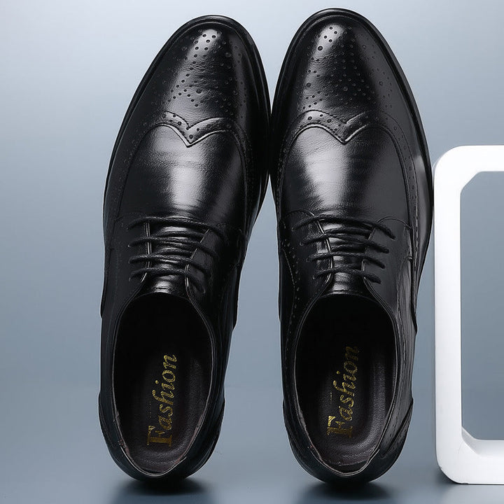 Elegant men's classic Oxford brogue flats, perfect dress shoes for formal events, business, or smart casual style.
