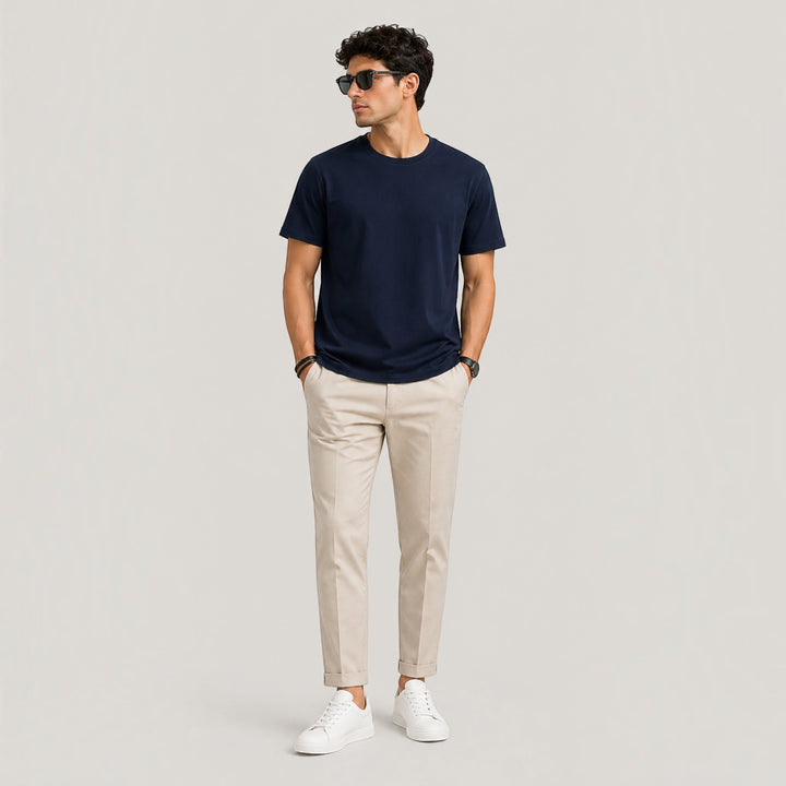 Classic men's short sleeve t-shirt in soft fabric for everyday comfort & versatile casual style.