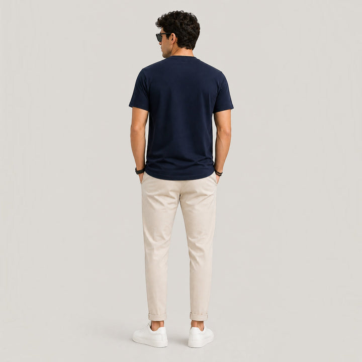 Black men's short sleeve t-shirt, a breathable basic tee perfect for casual everyday wear.