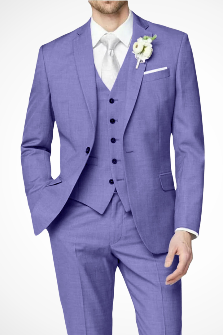 Versatile men's single-breasted 3-piece suit. A refined choice for weddings, formal events, and elegant fashion.