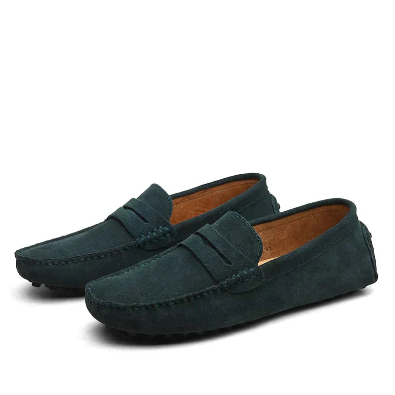 Versatile men's slip-on penny loafers, easily dressed up or down for modern everyday comfort & style.