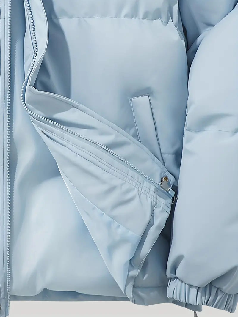 Durable men's warm zip-up jacket with a comfortable hood.