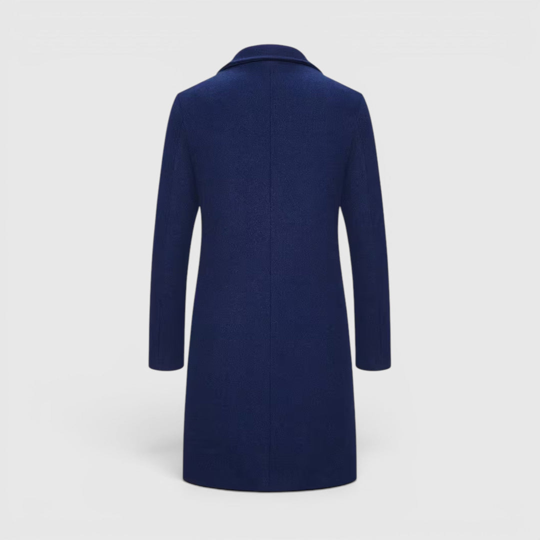 Fashionable men's long single-breasted coat, a must-have winter overcoat.