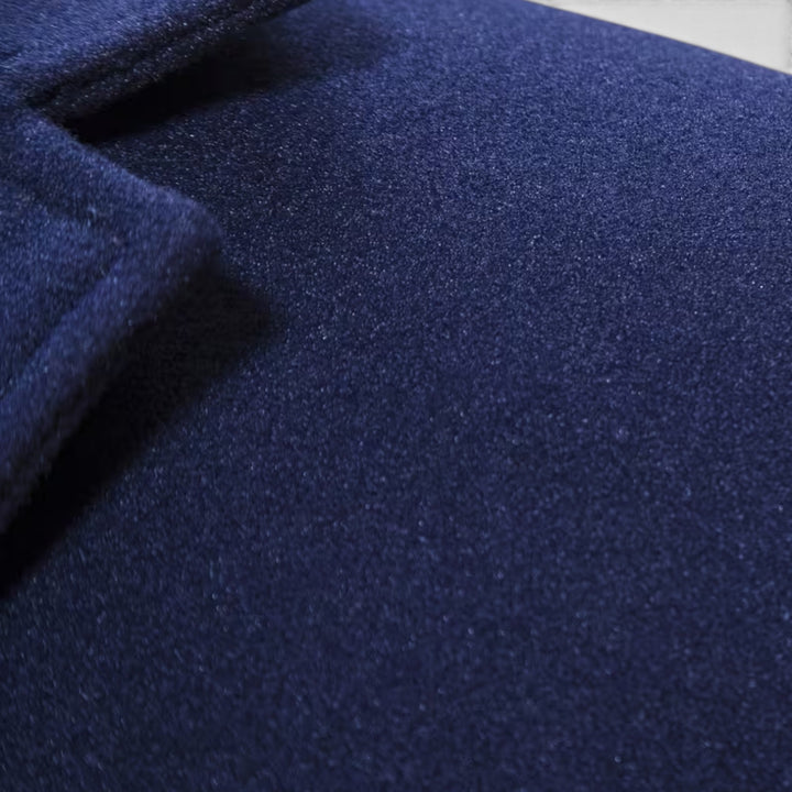 Stylish men's classic single-breasted long coat, perfect for winter fashion trends.