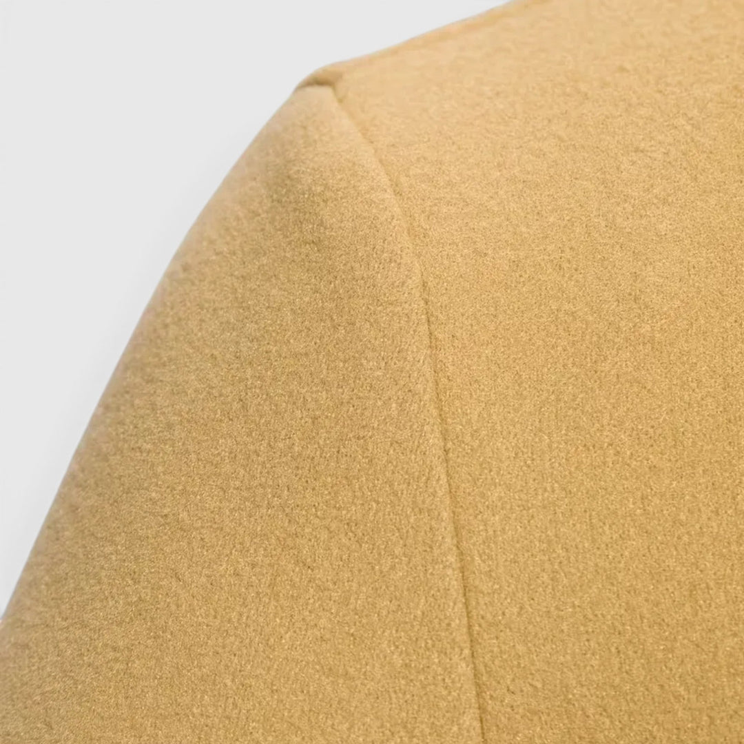 Men's premium single-breasted long winter coat, classic and durable outerwear.