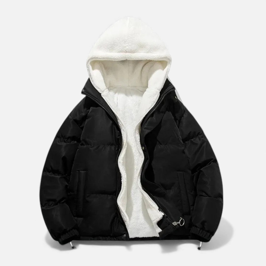 Classic warm men's winter jacket for ultimate coziness & style in cold weather.