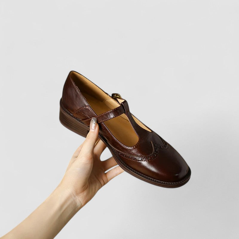 Women's Mary Jane flats with secure instep strap. Classic design, rounded toe & comfortable for all-day wear.