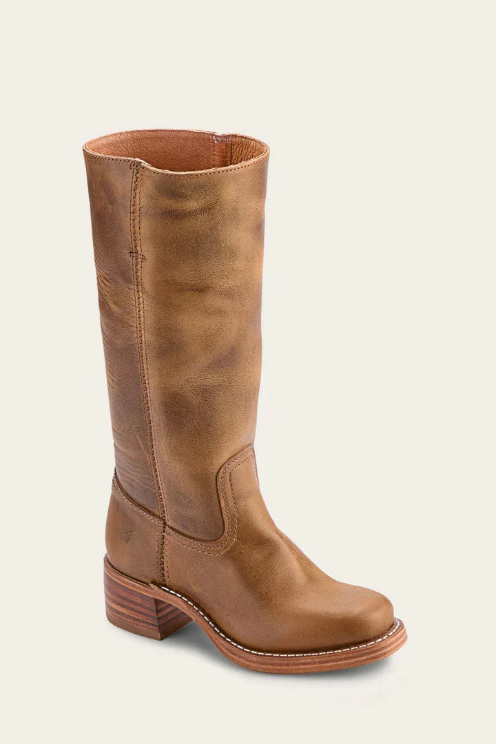 Elegant brown leather women's western boots, versatile casual footwear for any fashion ensemble.