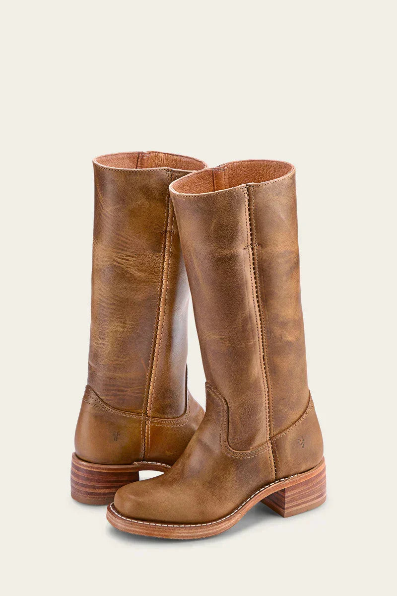 Close-up of durable women's western cowboy boots, showcasing quality craftsmanship and classic design.