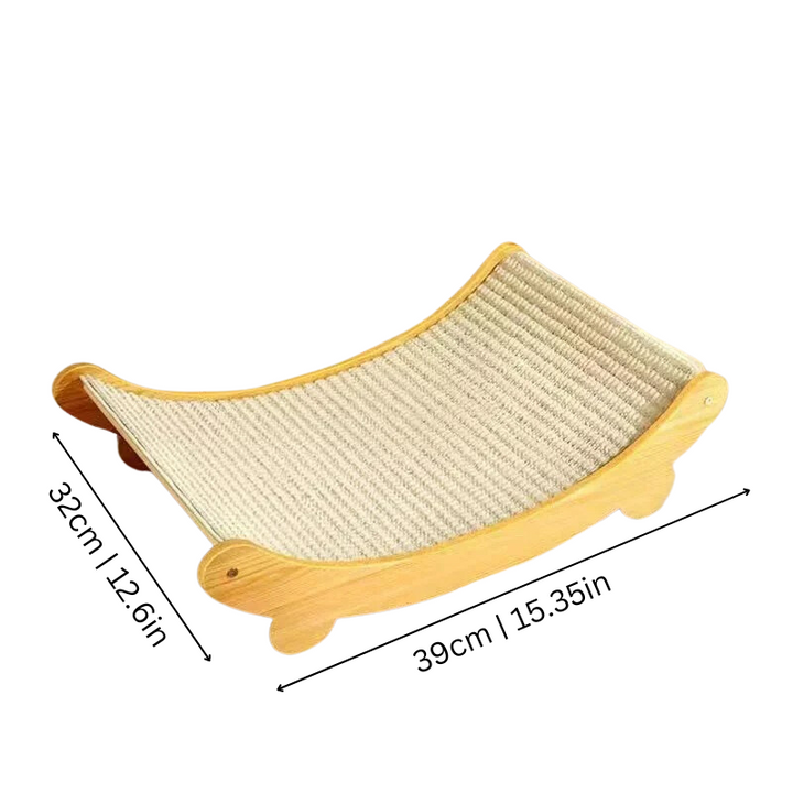 Durable cat scratcher lounge designed for scratching, playing, and relaxing, made with pet-safe materials.