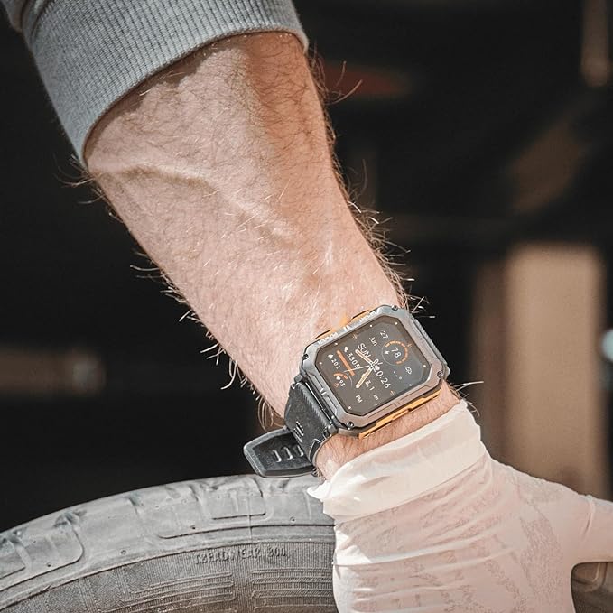 Unisex adventure smartwatch with GPS, fitness tracker, and health monitor, ideal for outdoor exploration.