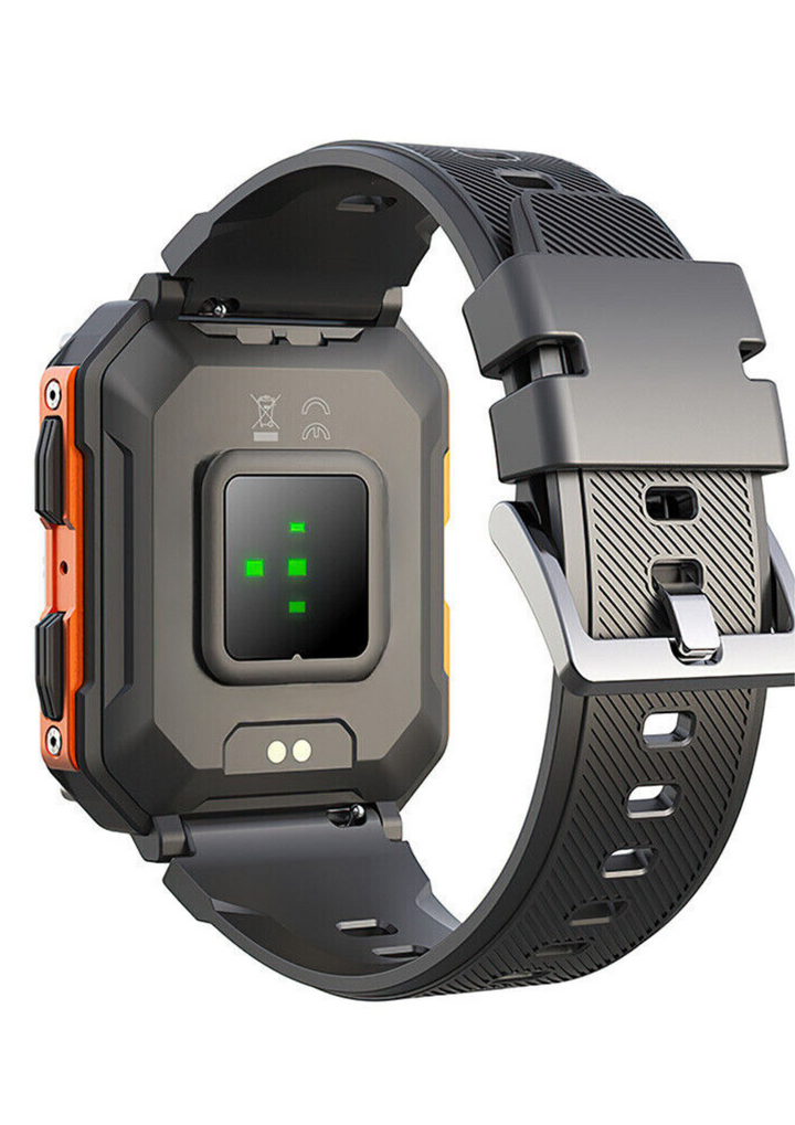 Stylish unisex rugged smartwatch with long battery life, suitable for daily wear & extreme outdoor gear.