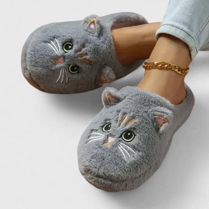 Textured close-up of the warm, soft fabric of women's ultimate comfort indoor slippers.