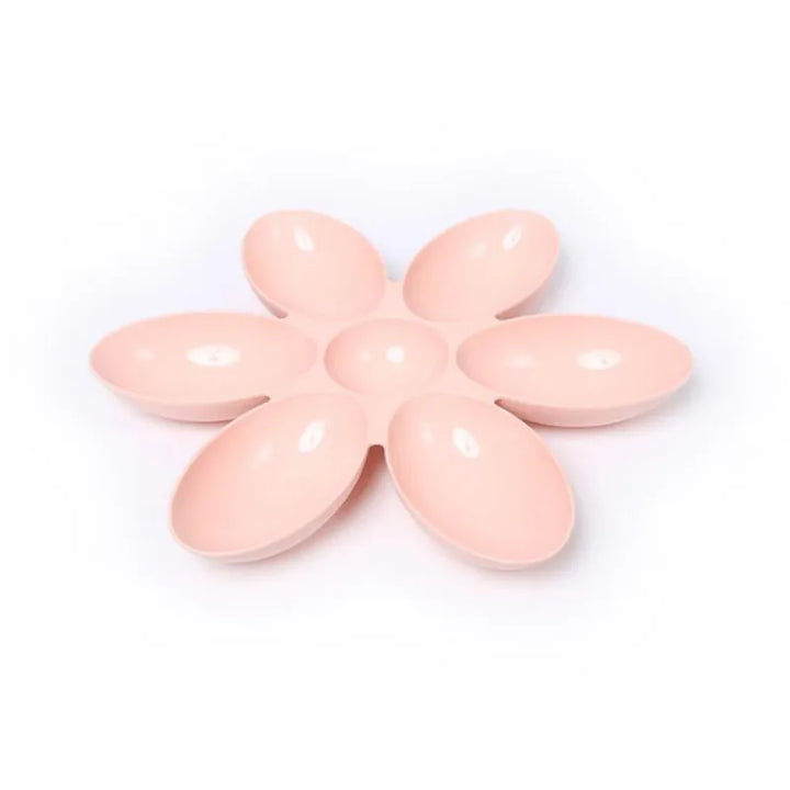 Anti-stress 6-bowl flower feeding dish for multiple cats, ensuring harmonious meal times. Pet supplies.
