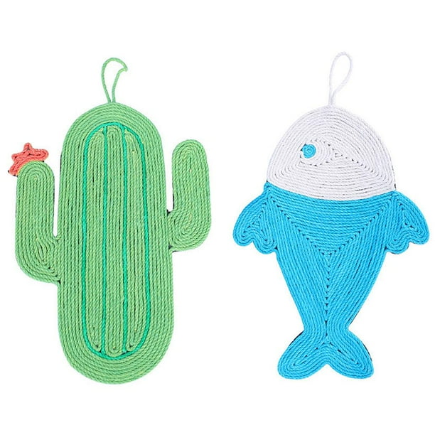 Essential cat accessory: a Cactus & Fish sisal scratcher mat promoting healthy feline care.