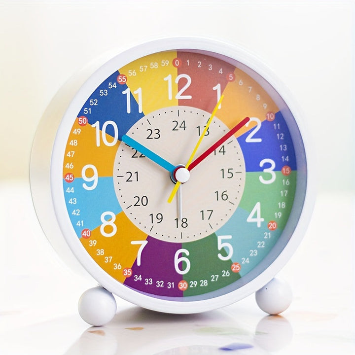 Quiet, educational clock designed to help children learn time peacefully
