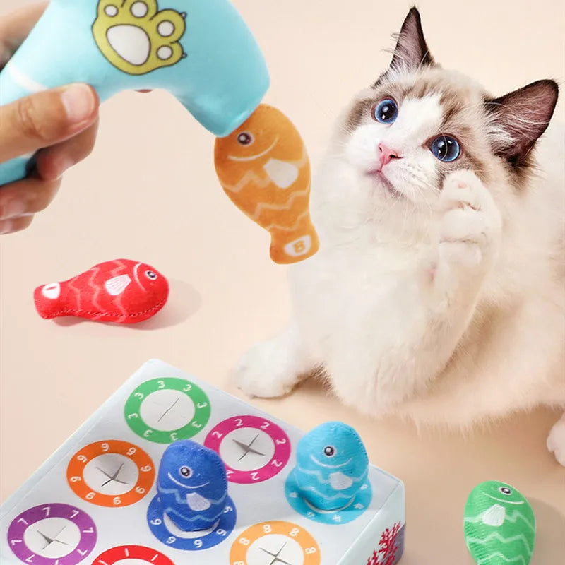Colorful interactive fish cat chew toys for feline dental health & active play. Great for kittens.