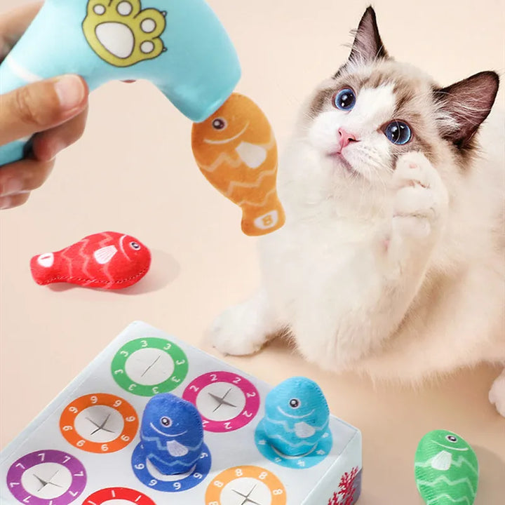 Colorful interactive fish cat chew toys for feline dental health & active play. Great for kittens.