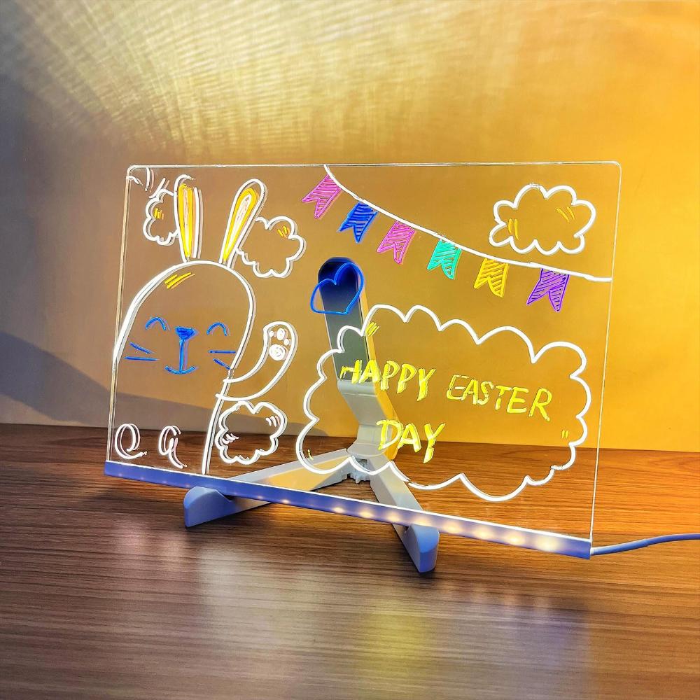 Colorful LED note board with vibrant night light and creative display options.