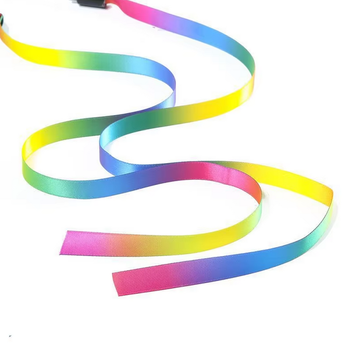 Colorful rainbow cat play wand, perfect for interactive playtime & exciting exercise for cats & kittens.