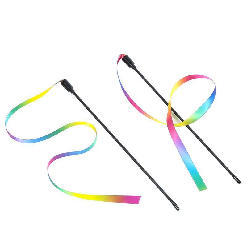 Engaging rainbow interactive cat wand toy. Encourages active exercise & fun playtime for cats of all ages, including kittens.