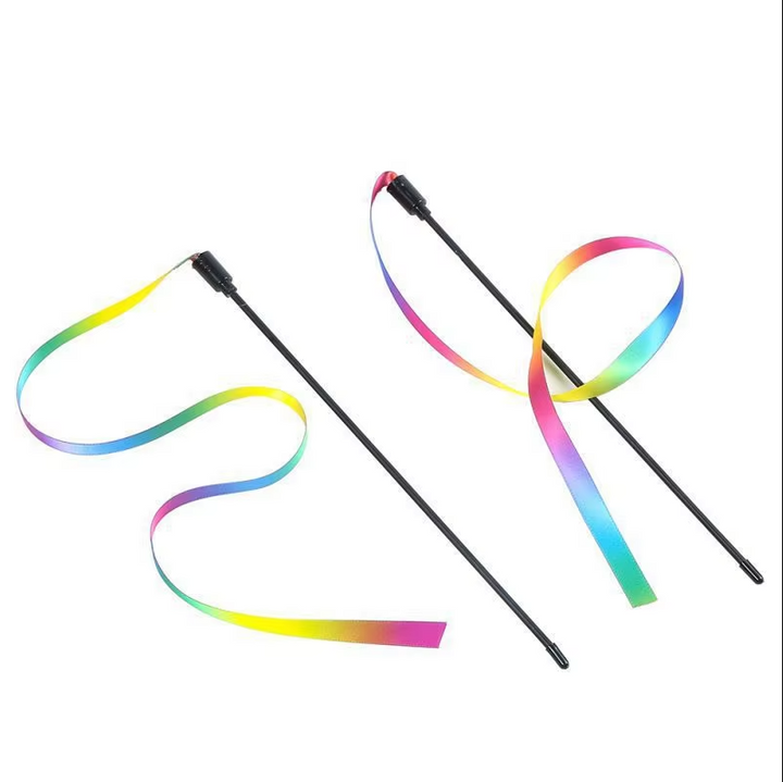 Engaging rainbow interactive cat wand toy. Encourages active exercise & fun playtime for cats of all ages, including kittens.