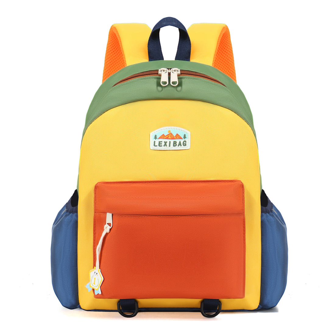 Colorful unisex school backpack with multiple compartments for student organization and daily use.