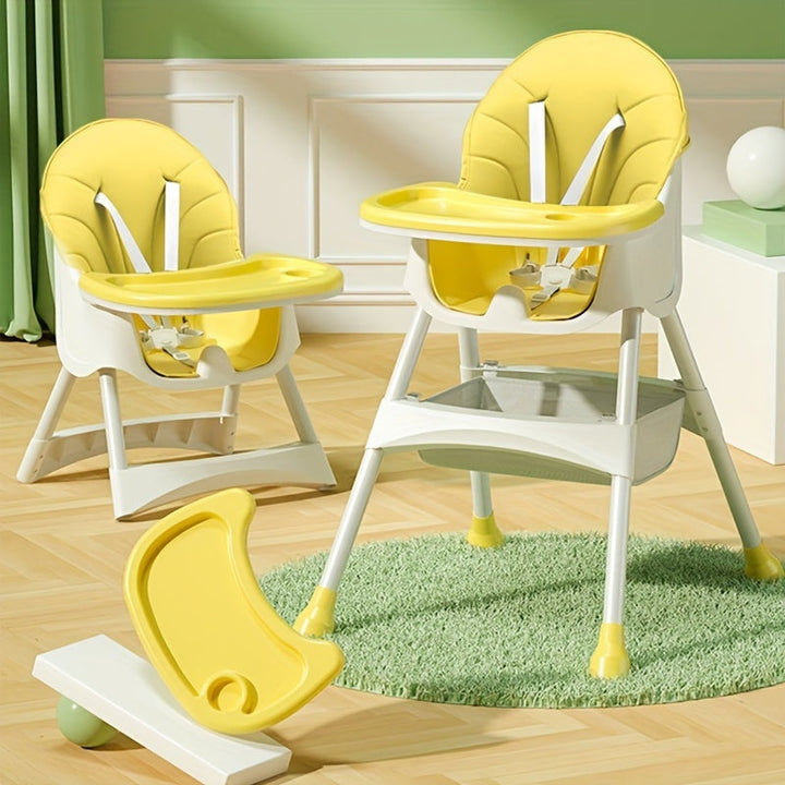 Easy-clean baby high chair, ideal for daily use, providing a safe and comfortable spot for infant meals.