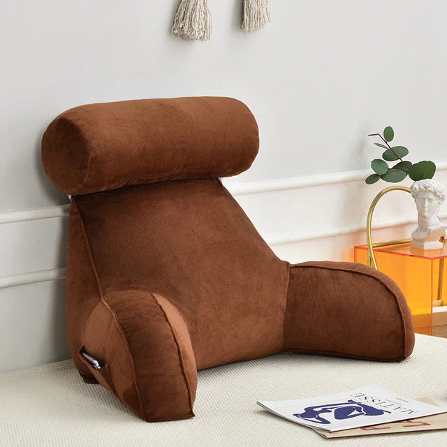 Washable cover bed rest pillow designed for comfortable reading sessions