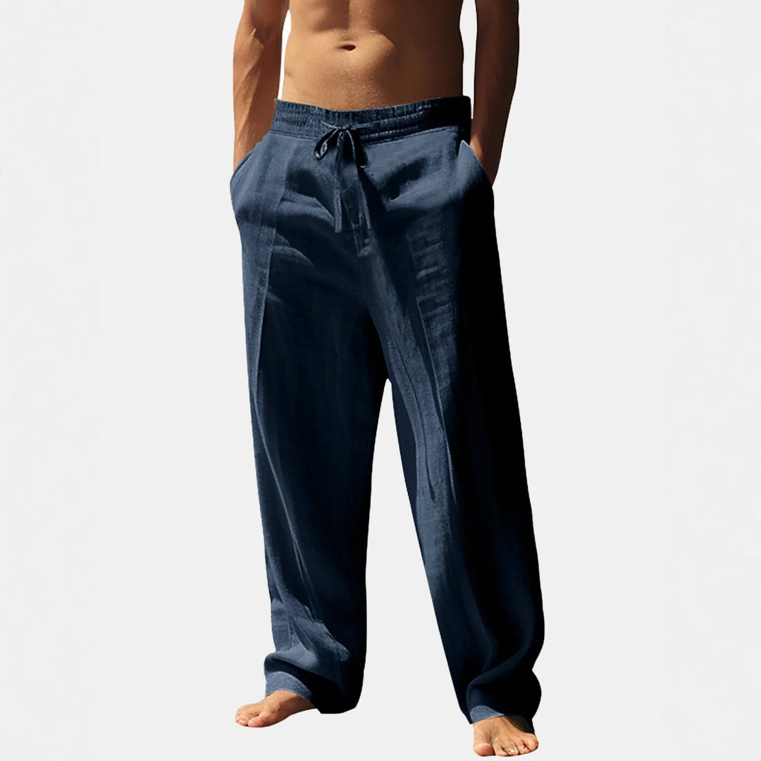 Men's lounge wear trousers: comfortable, lightweight, elastic waist, straight leg for ultimate relaxation.