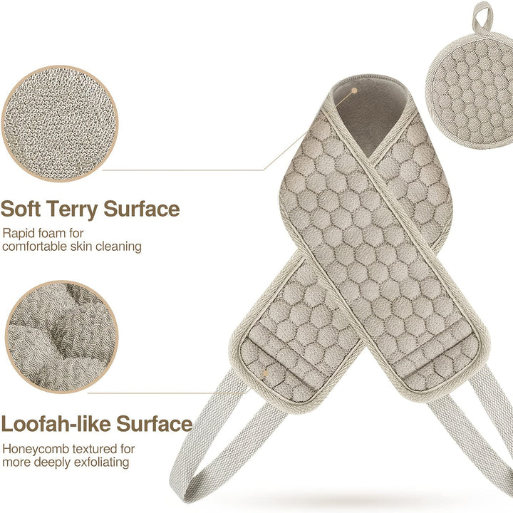 Refreshing deep cleansing back scrubber, ideal for improving skin care and circulation.