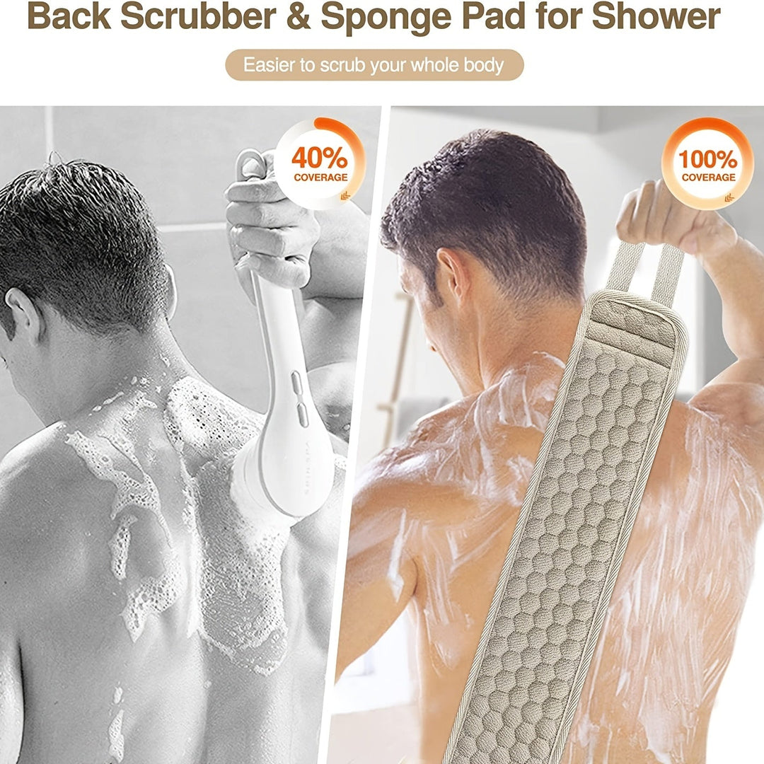 Polyester back scrubber: a daily essential bath tool for hygiene and gentle exfoliation.