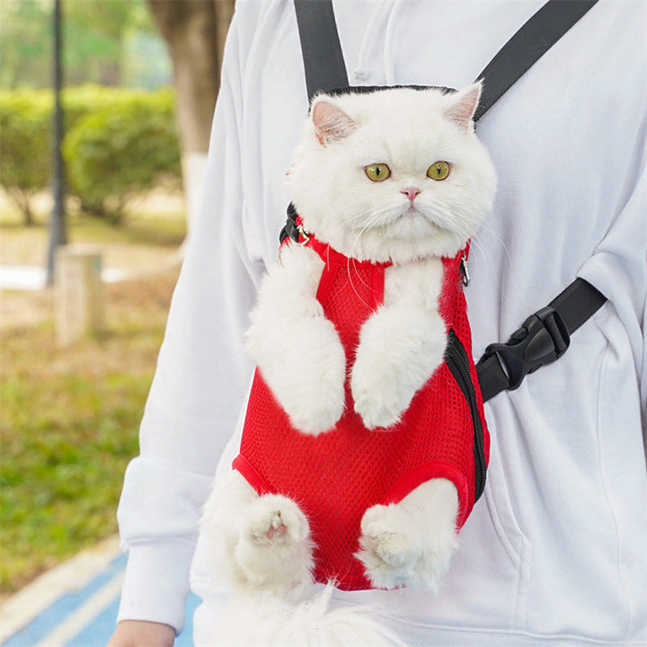 Unisex travel pet carrier bag for small dogs & cats, featuring breathable mesh & comfort.