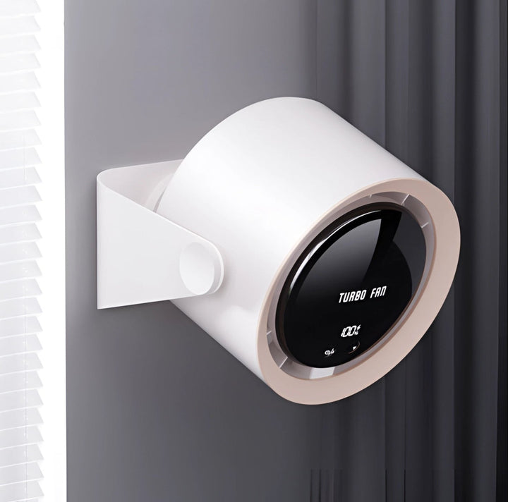 Modern compact bladeless fan with clear LED display, delivering quiet & efficient personal air circulation.