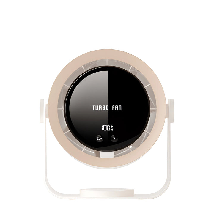 Unisex compact bladeless fan with LED for versatile indoor use; a quiet, modern solution for summer cooling.
