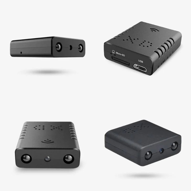 Compact HD WiFi camera with audio for discreet home security. Mini surveillance gadget for live monitoring.