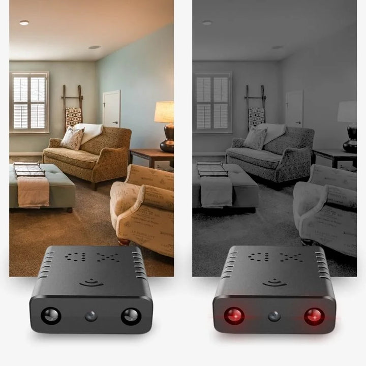 Easy-to-hide compact HD WiFi camera for discreet security & audio recording. Perfect for home or office.