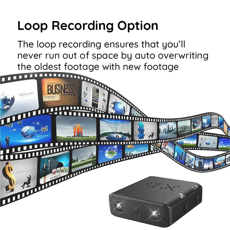 Versatile compact HD WiFi camera for discreet security. Records audio, perfect for any surveillance need.